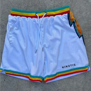 Men's Kinetic Shorts Multicolor Spell-Out M Streetwear Jamaica Hoops Basketball